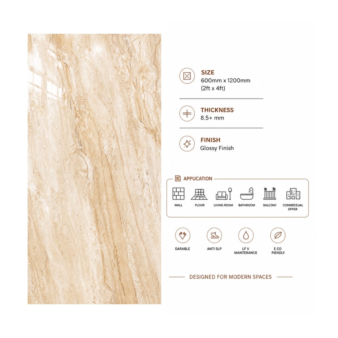 AL Royal Dyna Crema Marble & Stone Kitchen Tiles - My Home Studio